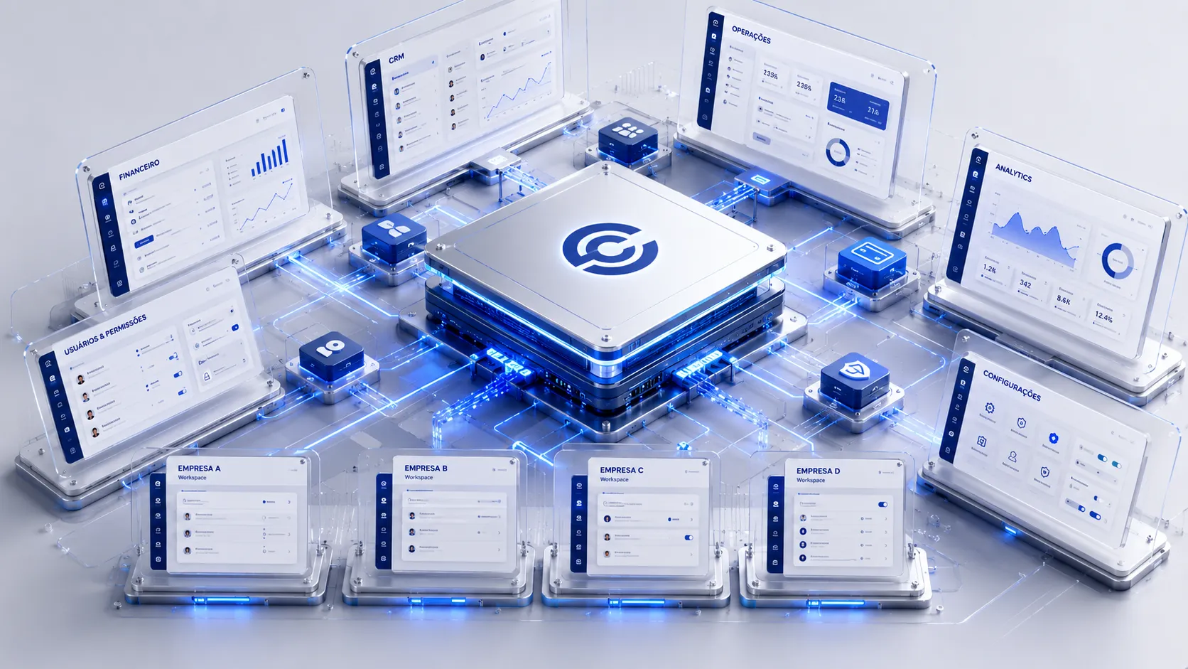 Conceptual illustration of Platforms & SaaS